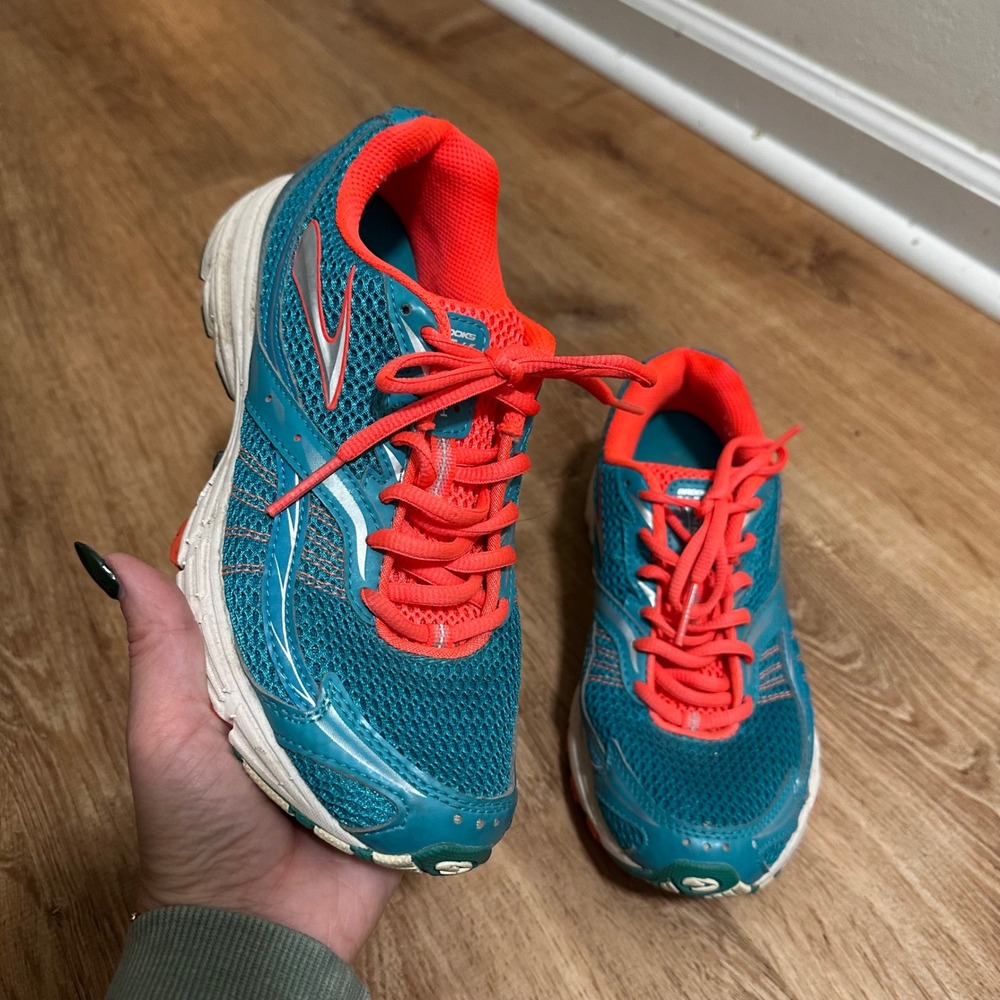 Brooks | Women's Launch 2 Teal Orange Running Athletic Shoes, Size 6.5M (B)